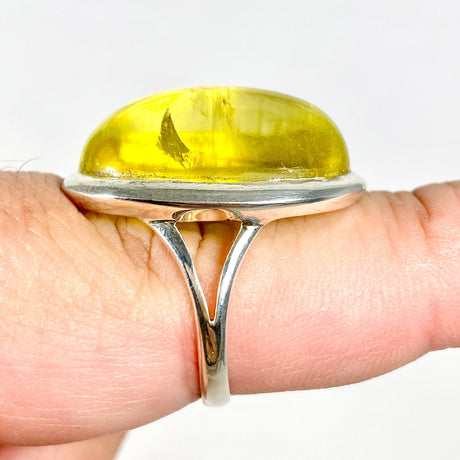 Lemon Quartz oval cabochon ring s.8 KRGJ2354 - Nature's Magick