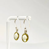 Lemon Quartz Oval Checkerboard Faceted Earrings PEGJ404