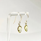 Lemon Quartz Oval Checkerboard Faceted Earrings PEGJ404