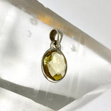 Lemon Quartz Oval Checkerboard Faceted Pendant PPGJ1304