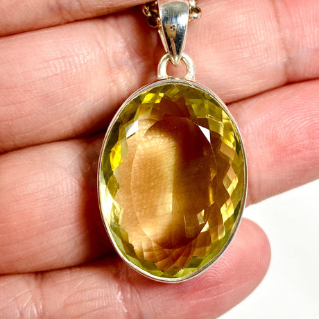 Lemon Quartz oval faceted pendant KPGJ3087 - Nature's Magick