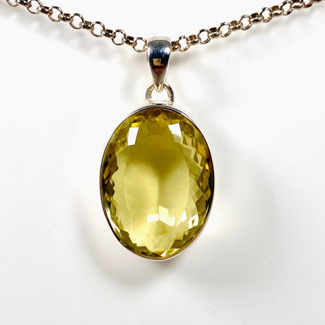 Lemon Quartz oval faceted pendant KPGJ3087 - Nature's Magick