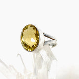 Lemon Quartz oval faceted ring s.8 KRGJ2349 - Nature's Magick