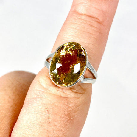 Lemon Quartz oval faceted ring s.9 KRGJ2350 - Nature's Magick