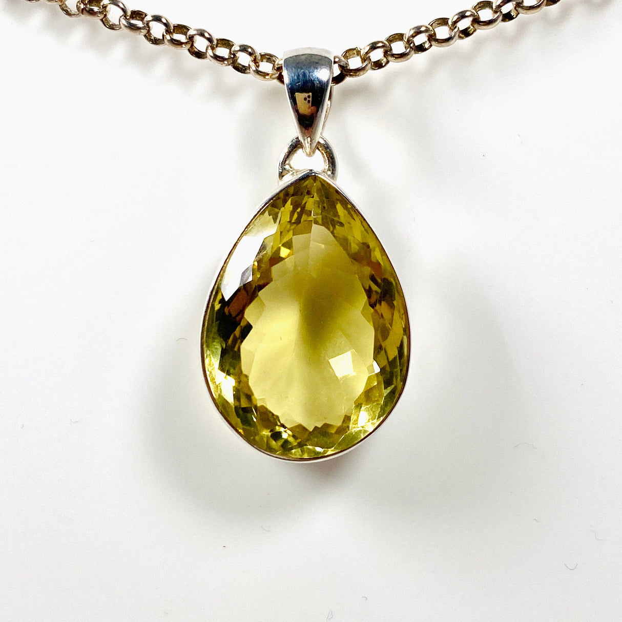 Lemon Quartz teardrop faceted pendant KPGJ3086 - Nature's Magick