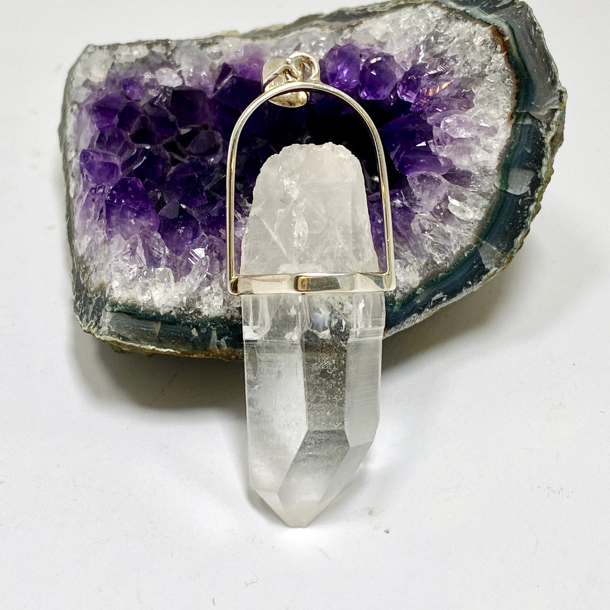 Lemurian Quartz Raw Crystal Pendant  PPGJ1276