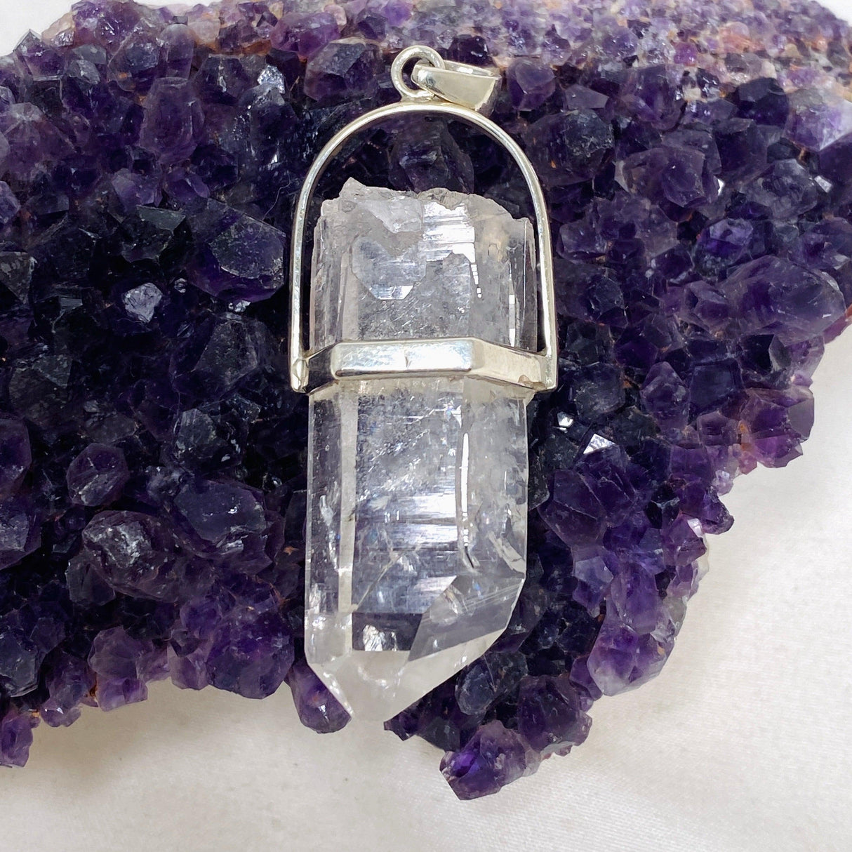 Lemurian Quartz Raw Crystal Pendant PPGJ721 - Nature's Magick