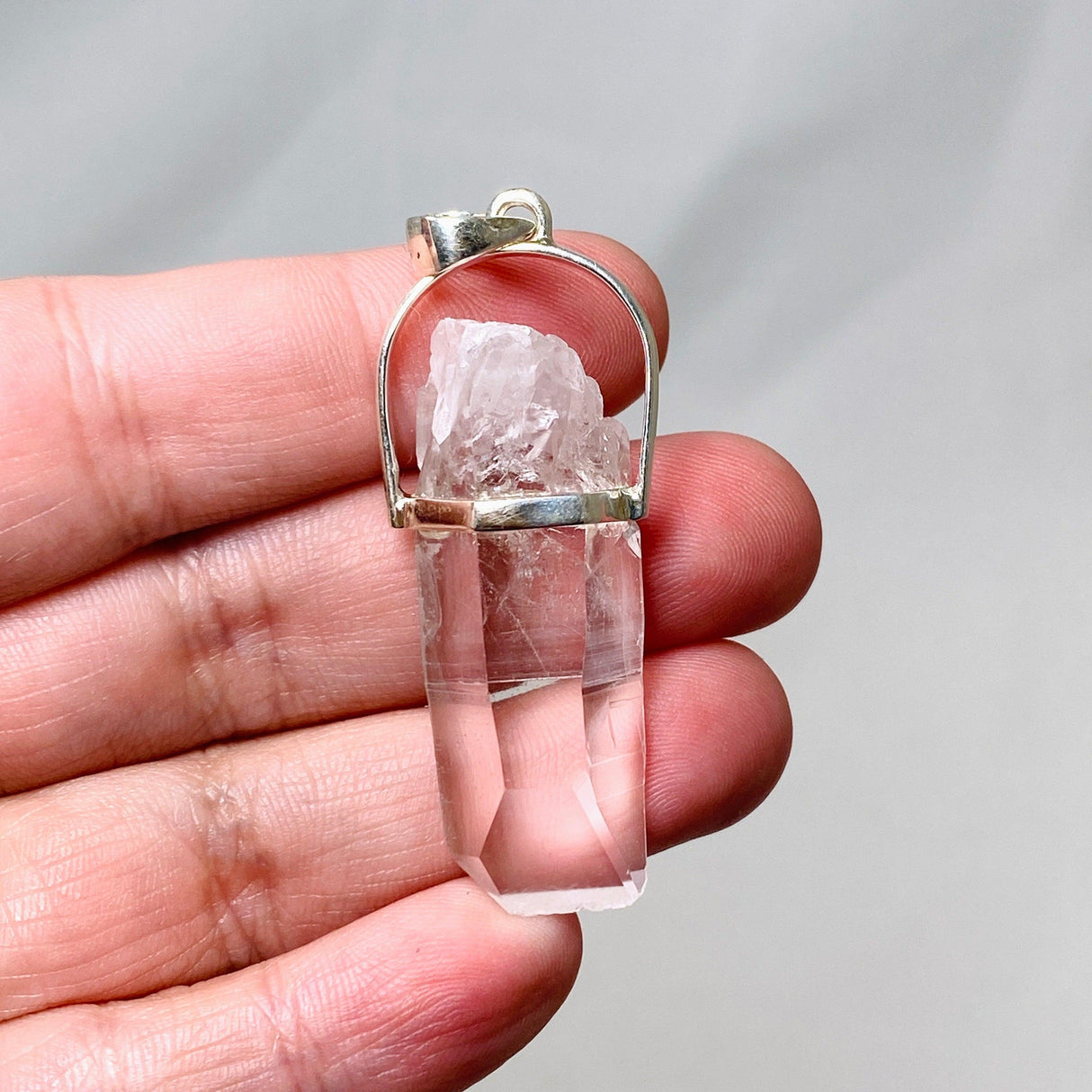 Lemurian Quartz Raw Crystal Pendant PPGJ722 - Nature's Magick