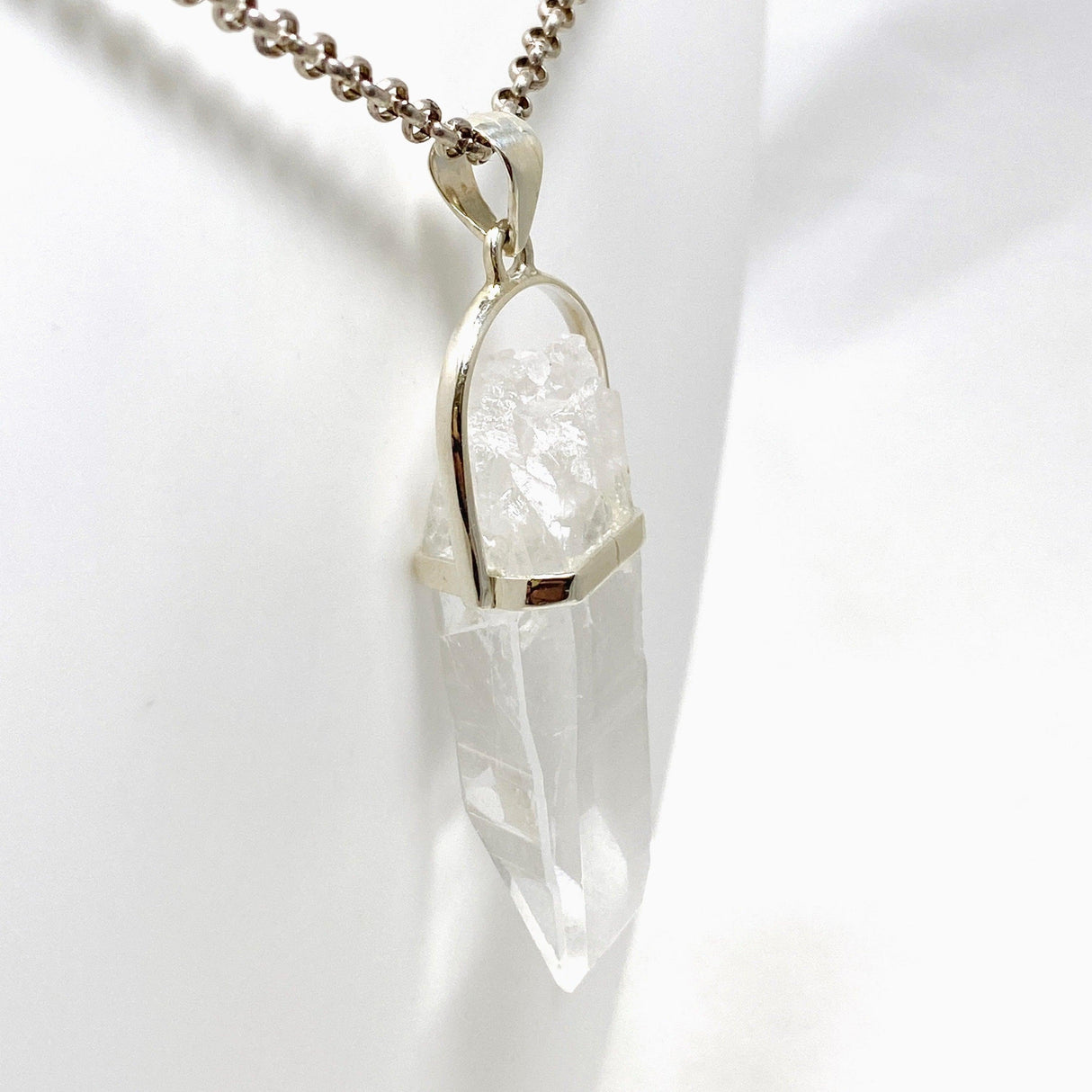 Lemurian Quartz Raw Crystal Pendant PPGJ722 - Nature's Magick