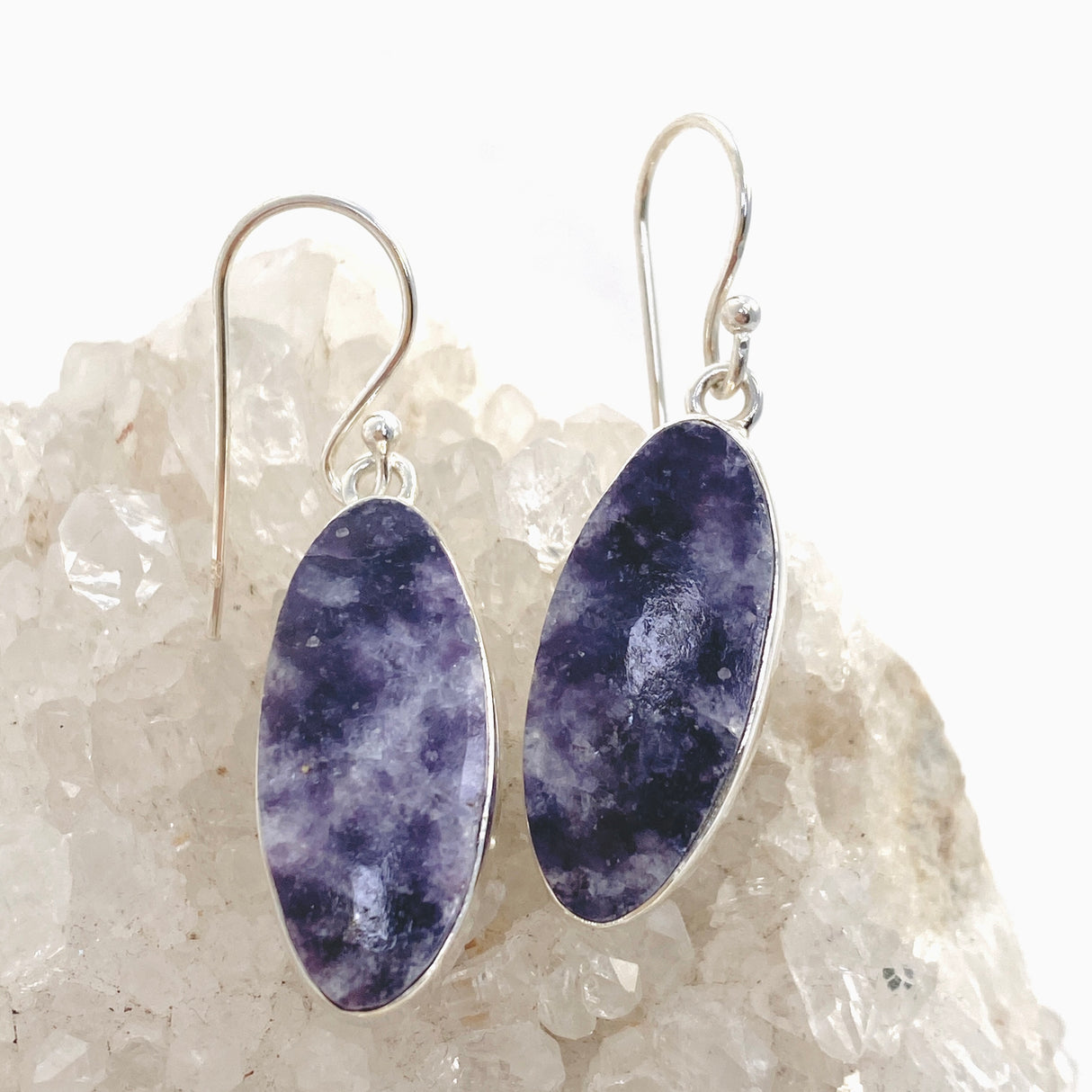 Lepidolite Oval Cabochon Earrings KEGJ1520