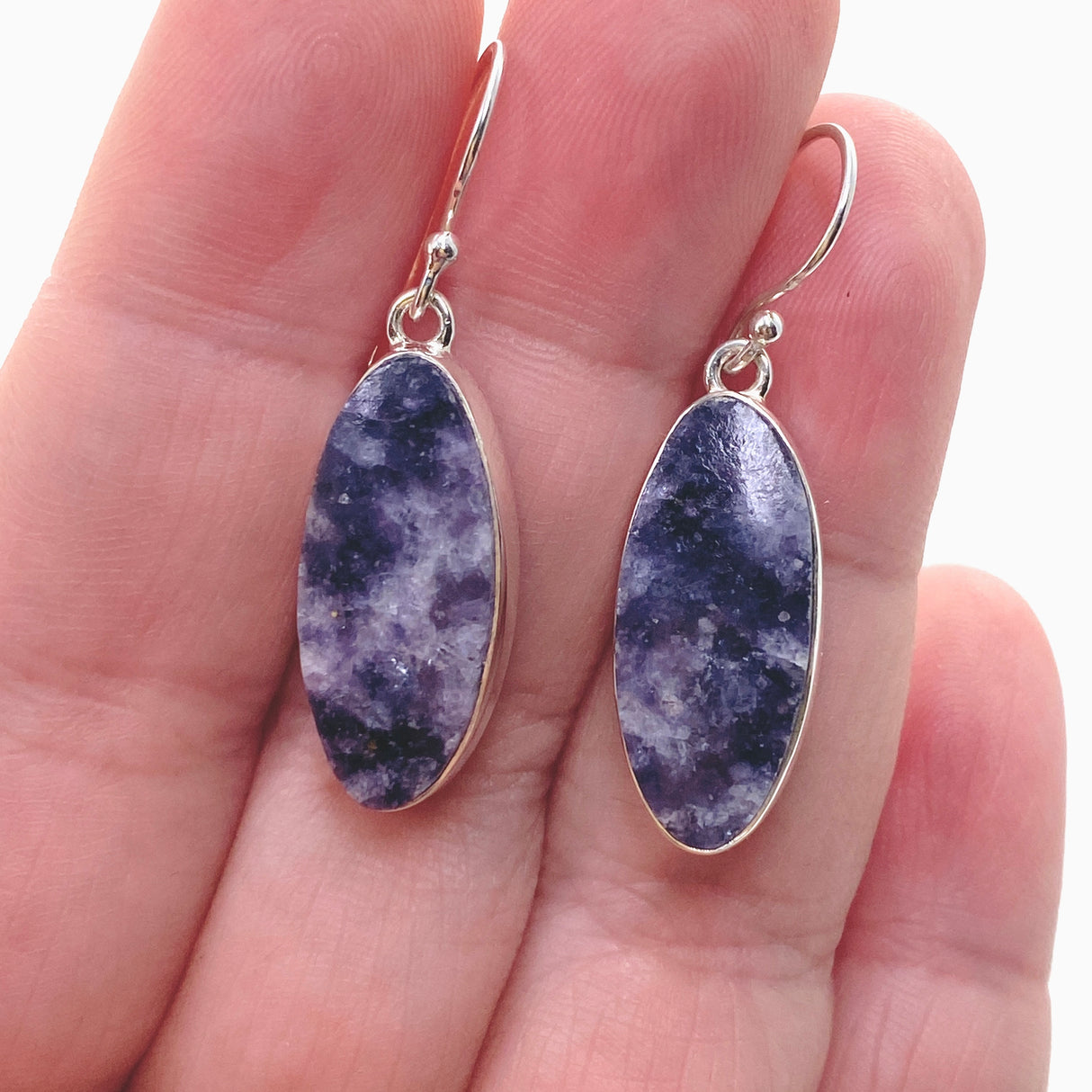 Lepidolite Oval Cabochon Earrings KEGJ1520