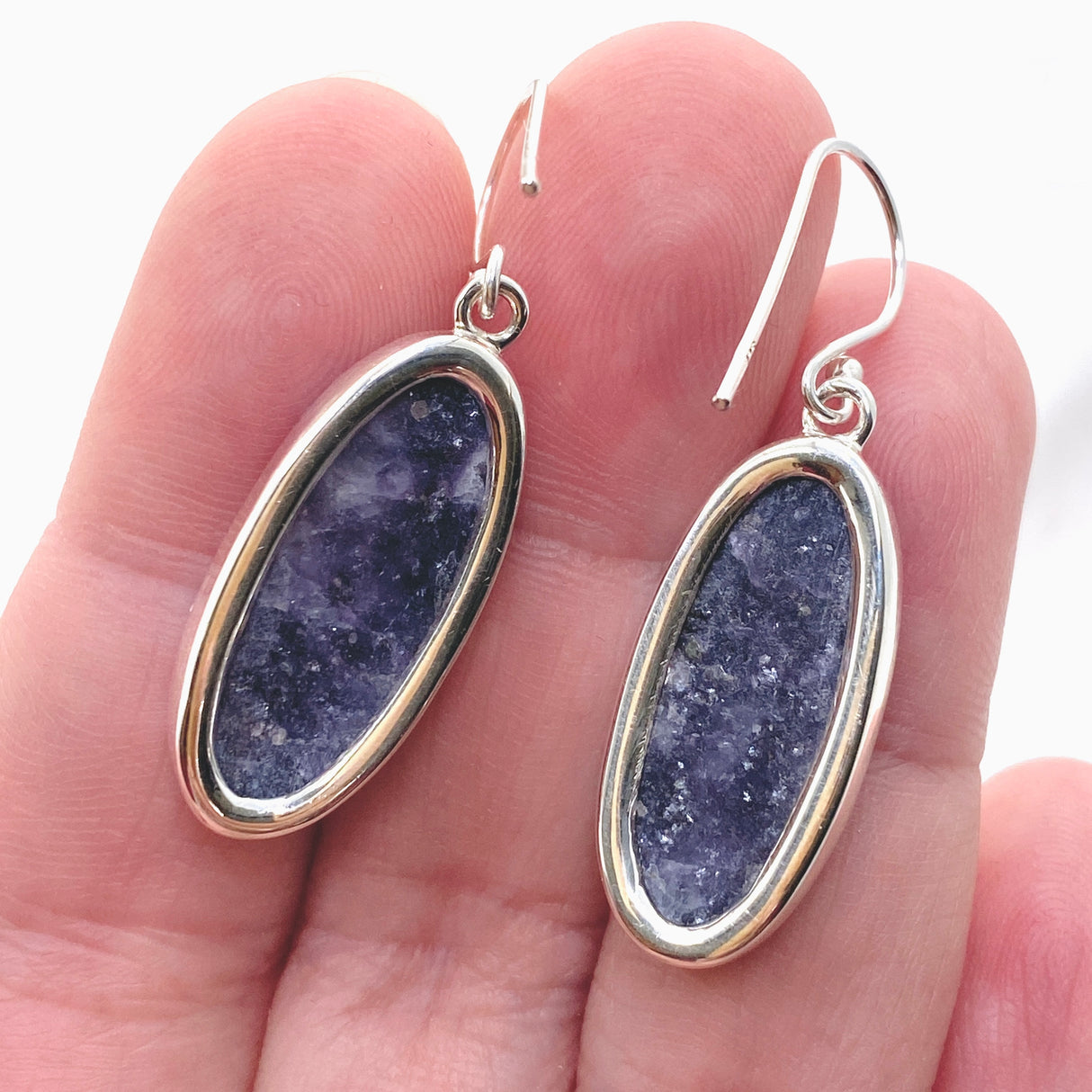 Lepidolite Oval Cabochon Earrings KEGJ1521