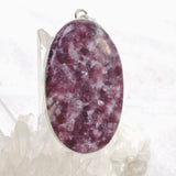 Lepidolite Oval Cabochon Pendant in a Hammered Setting KPGJ4607