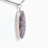 Lepidolite Oval Cabochon Pendant in a Hammered Setting KPGJ4607