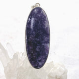 Lepidolite Oval Cabochon Pendant in a Hammered Setting KPGJ4608