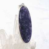 Lepidolite Oval Cabochon Pendant in a Hammered Setting KPGJ4608