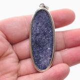 Lepidolite Oval Cabochon Pendant in a Hammered Setting KPGJ4608