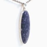 Lepidolite Oval Cabochon Pendant in a Hammered Setting KPGJ4608