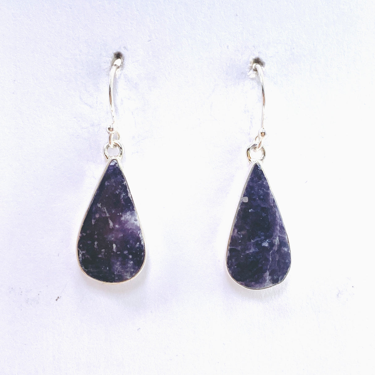 Lepidolite Teardrop Cabochon Earrings KEGJ1522