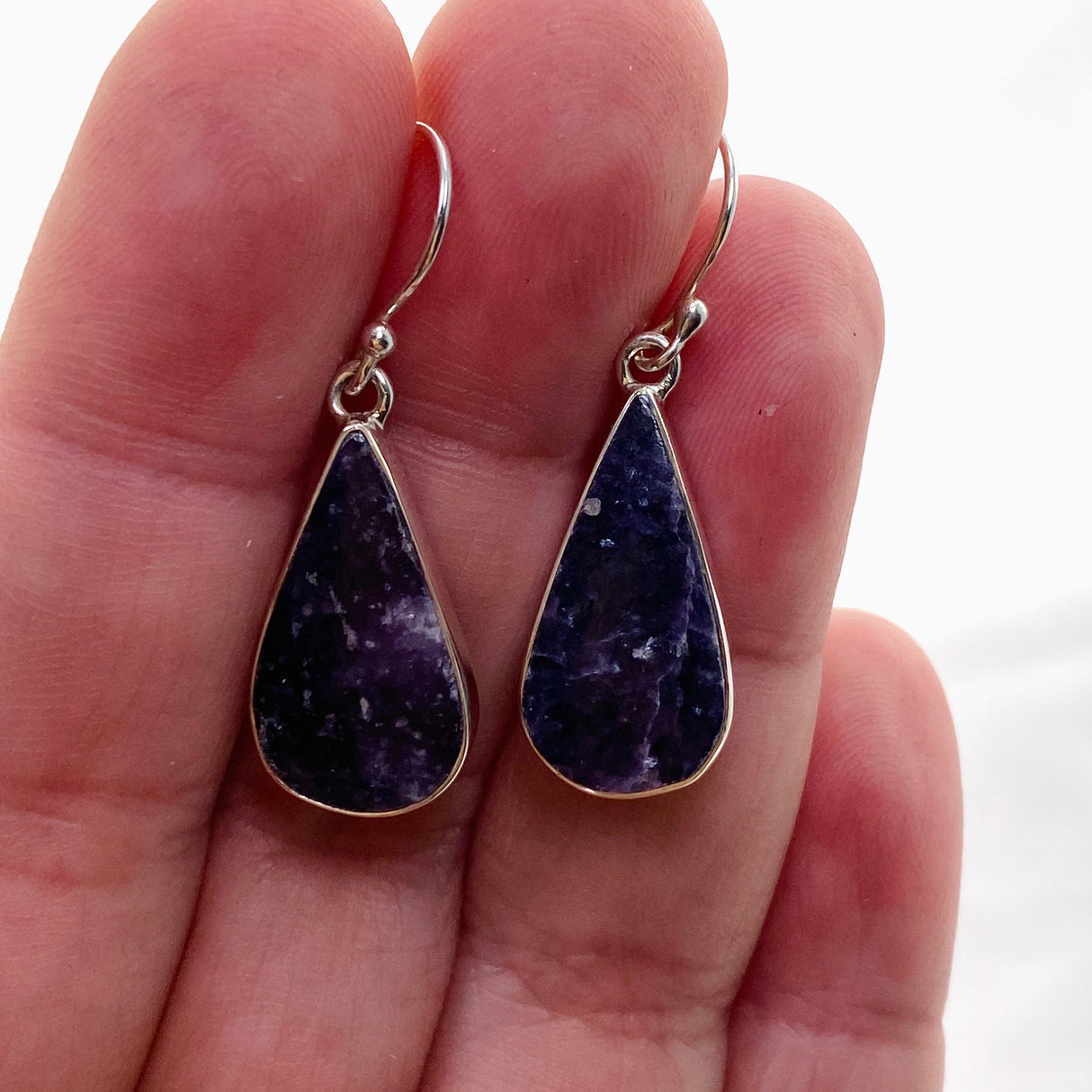 Lepidolite Teardrop Cabochon Earrings KEGJ1522