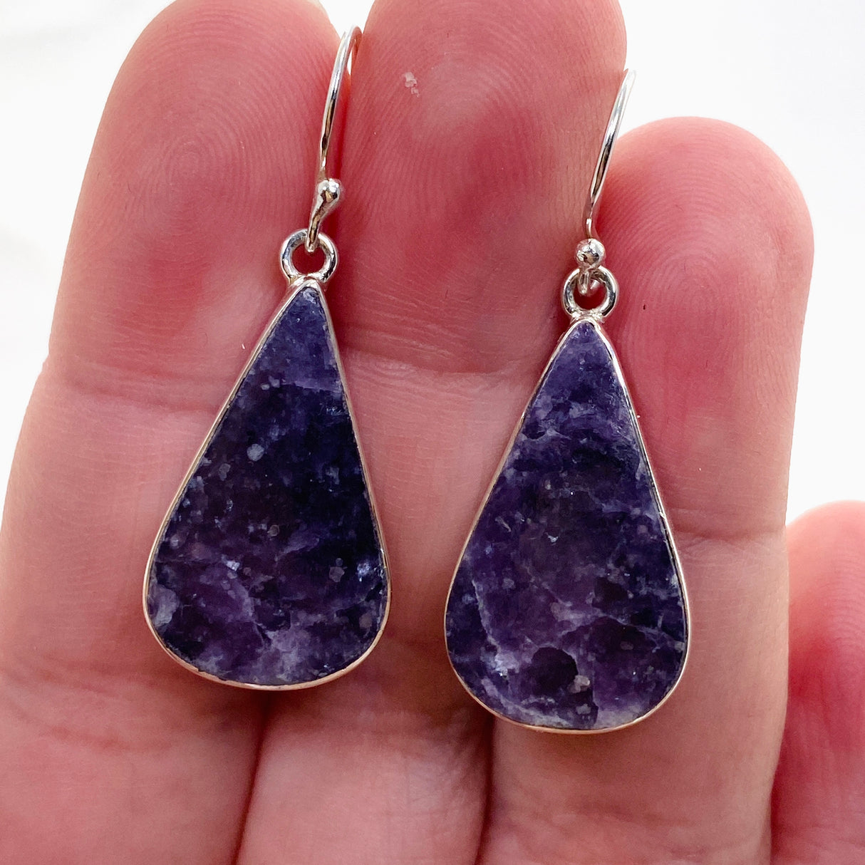 Lepidolite Teardrop Cabochon Earrings KEGJ1523