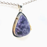 Lepidolite Teardrop Cabochon Pendant in a Decorative Setting KPGJ4611