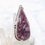 Lepidolite Teardrop Cabochon Pendant in a Decorative Setting KPGJ4612