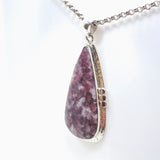 Lepidolite Teardrop Cabochon Pendant in a Decorative Setting KPGJ4612