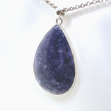 Lepidolite Teardrop Cabochon Pendant in a Hammered Setting KPGJ4609