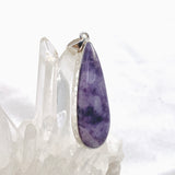 Lepidolite Teardrop Cabochon Pendant in a Hammered Setting KPGJ4610