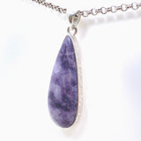 Lepidolite Teardrop Cabochon Pendant in a Hammered Setting KPGJ4610