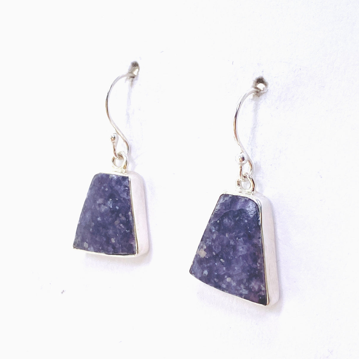 Lepidolite Trapezoid Cabochon Earrings KEGJ1525