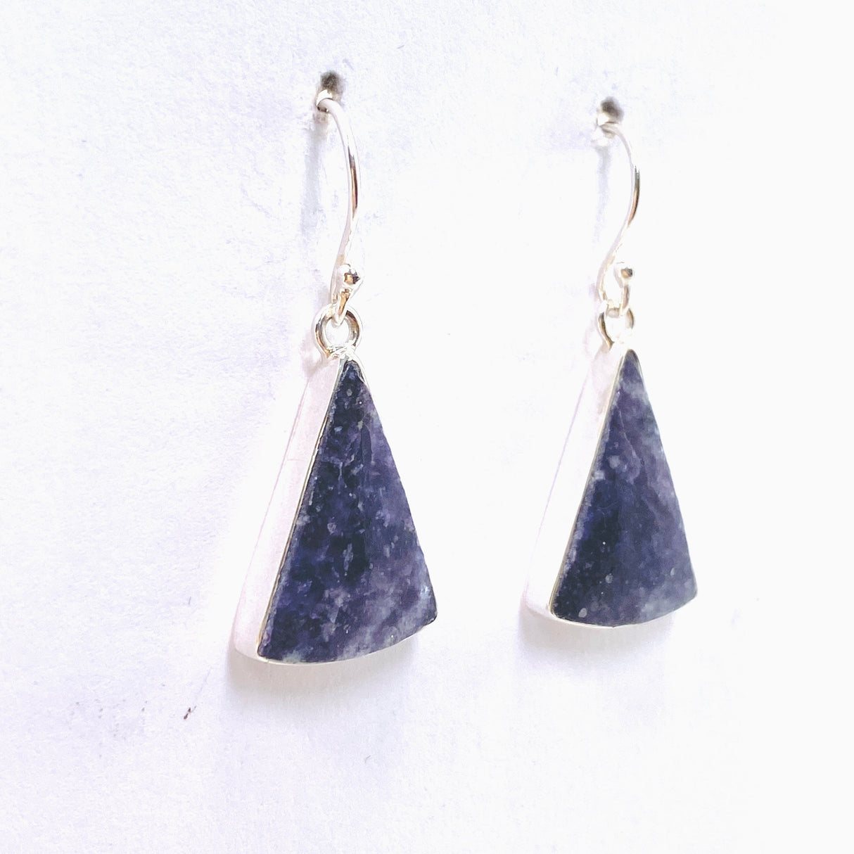 Lepidolite Triangular Cabochon Earrings KEGJ1524