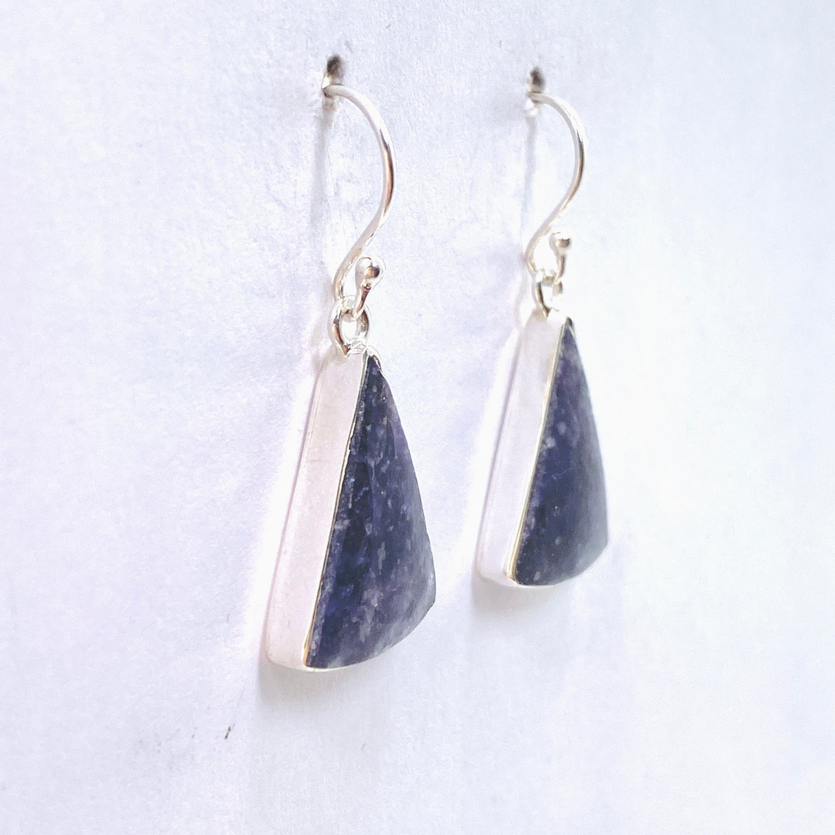 Lepidolite Triangular Cabochon Earrings KEGJ1524