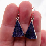 Lepidolite Triangular Cabochon Earrings KEGJ1524