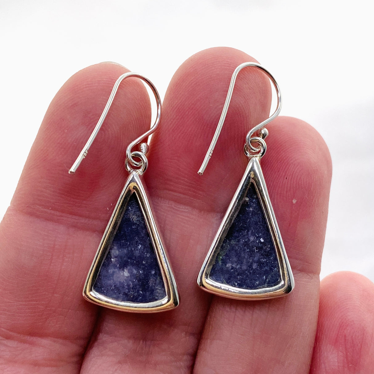 Lepidolite Triangular Cabochon Earrings KEGJ1524