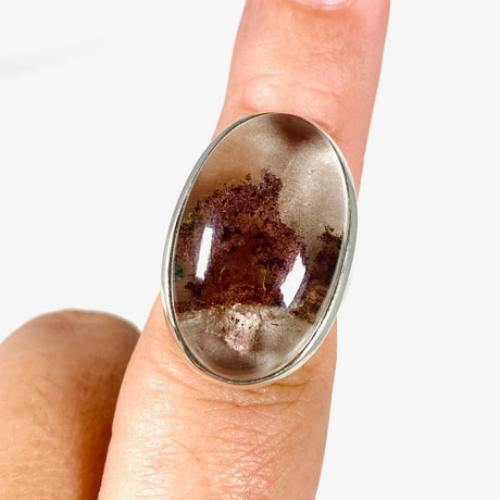 Lodolite (Garden Quartz) Oval Ring Size 8 PRGJ384 - Nature's Magick