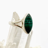 Malachite Marquise Cabochon Split Band Ring Size 8 KRGJ3369