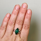 Malachite Marquise Cabochon Split Band Ring Size 8 KRGJ3369