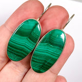 Malachite oval fixed hook earrings KEGJ1341