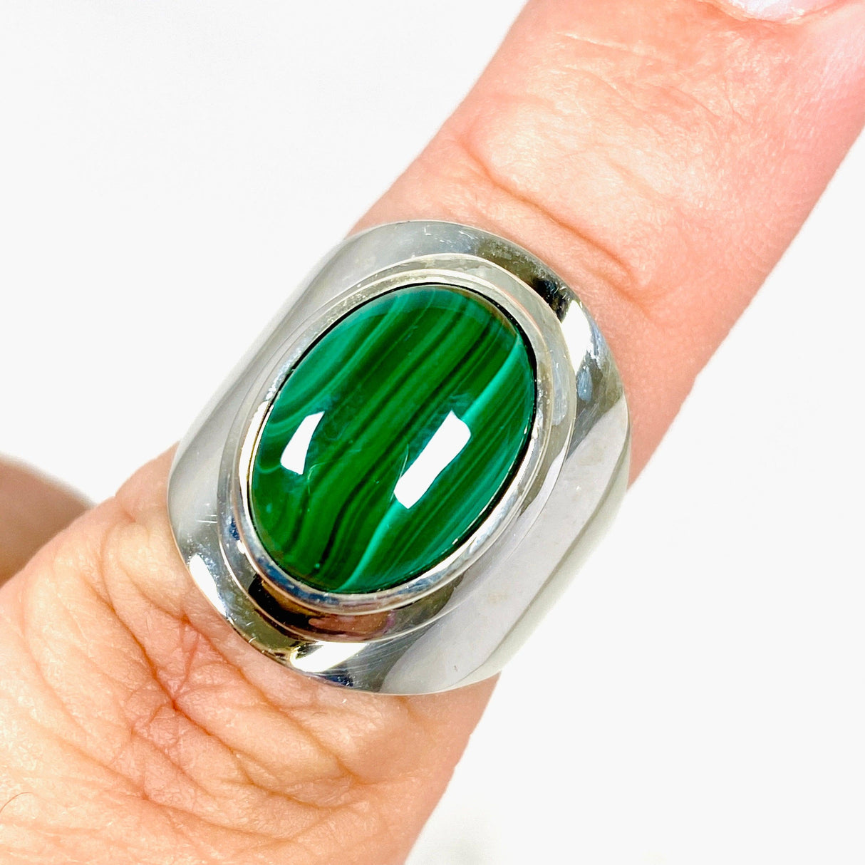 Malachite wide band ring R3762-MA