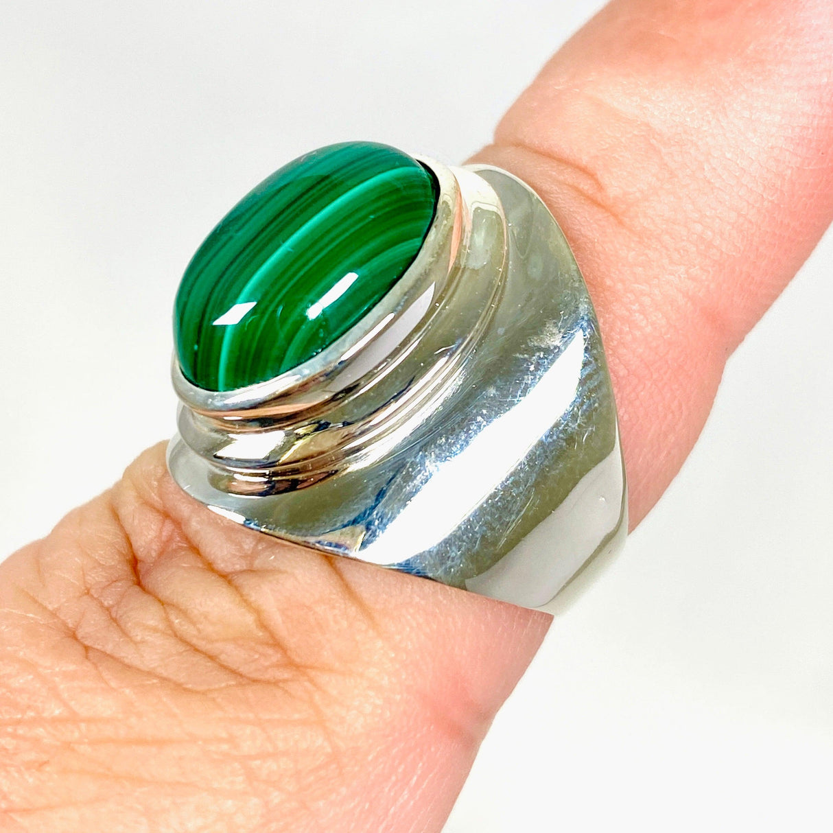 Malachite wide band ring R3762-MA