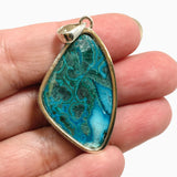 Malacholla (Malachite and Chrysocolla) Freeform Cabochon Pendant PPGJ1139