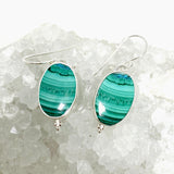 Malacholla (Malachite and Chrysocolla) Oval Earrings KEGJ1512 - Nature's Magick