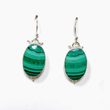 Malacholla (Malachite and Chrysocolla) Oval Earrings KEGJ1512 - Nature's Magick