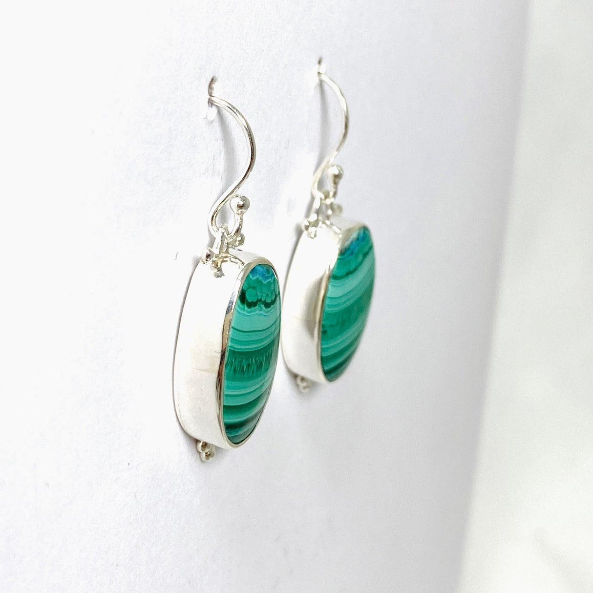 Malacholla (Malachite and Chrysocolla) Oval Earrings KEGJ1512 - Nature's Magick