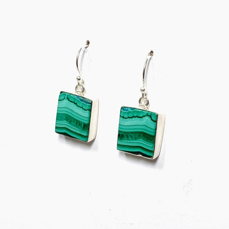 Malacholla (Malachite and Chrysocolla) Square Earrings KEGJ1513 - Nature's Magick