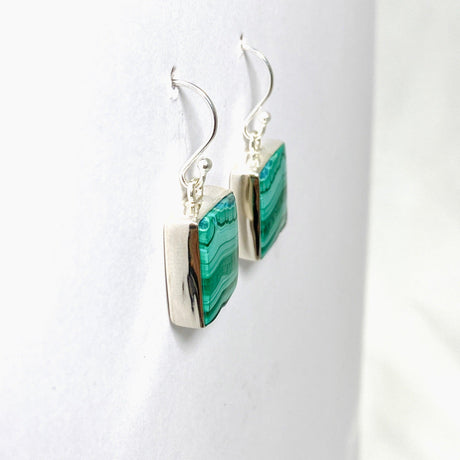 Malacholla (Malachite and Chrysocolla) Square Earrings KEGJ1513 - Nature's Magick