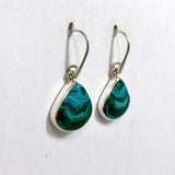 Malacholla (Malachite and Chrysocolla) Teardrop Cabochon Earrings PEGJ353