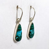 Malacholla (Malachite and Chrysocolla) Teardrop Cabochon Earrings PEGJ354